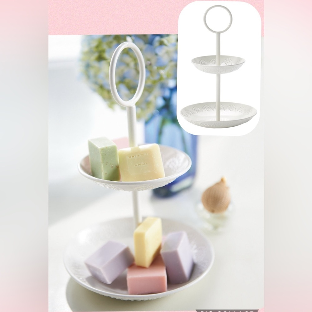4/$10 LC Lauren Conrad Cream Colored Decorative Tiered Tray